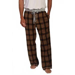 NEW TRUE GRIT summit checks flannel pants in brown/dark brown